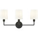 Leena 3 Light 22 inch Matte Black Vanity Light Wall Light